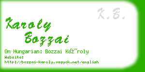 karoly bozzai business card